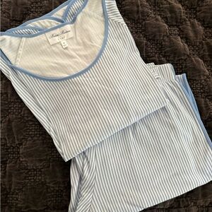 Rare LAKE x Brooks Brothers Light Blue Striped Long-Long Pajama Set, Medium, EUC